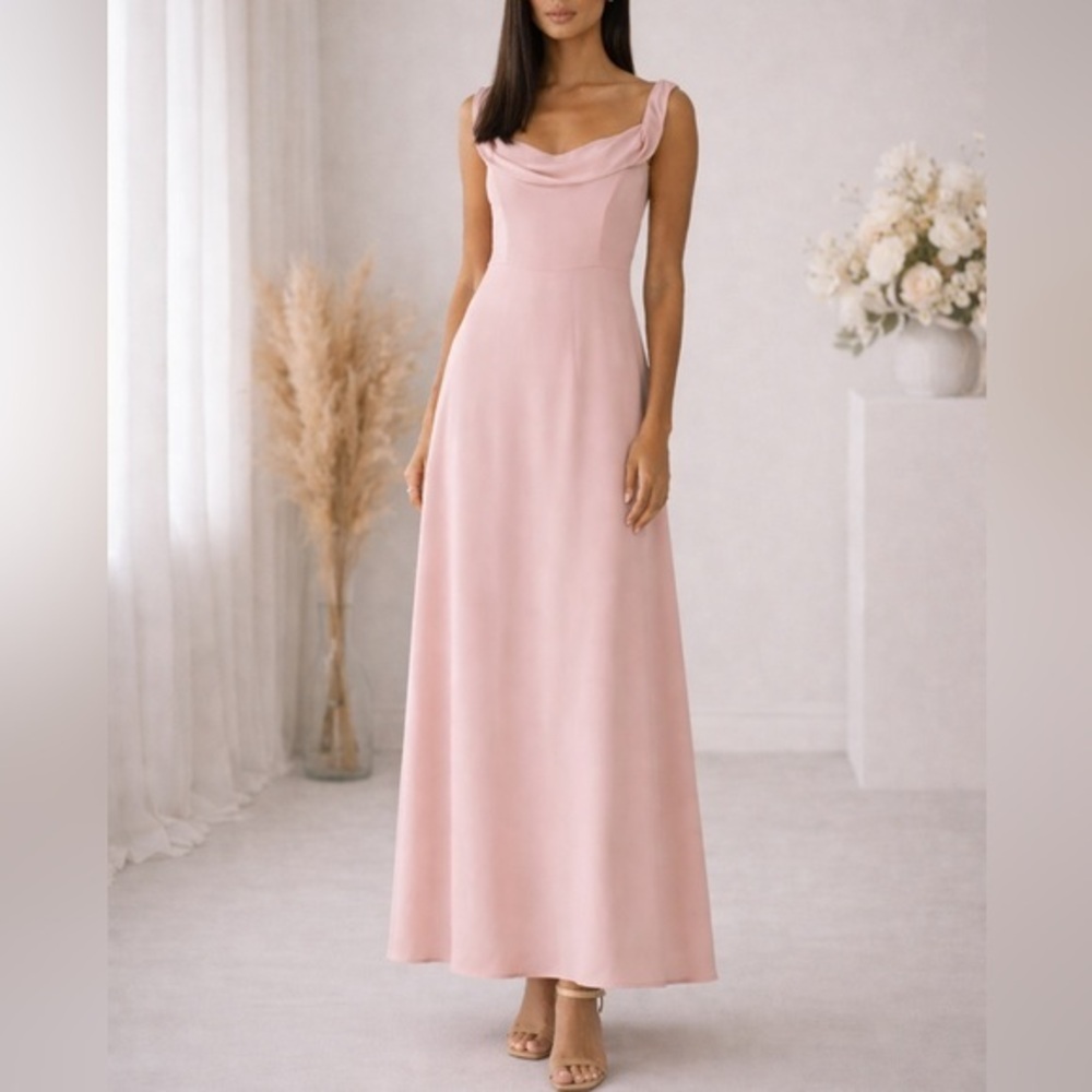 Reformation Blush Pink Off Shoulder Maxi Dress